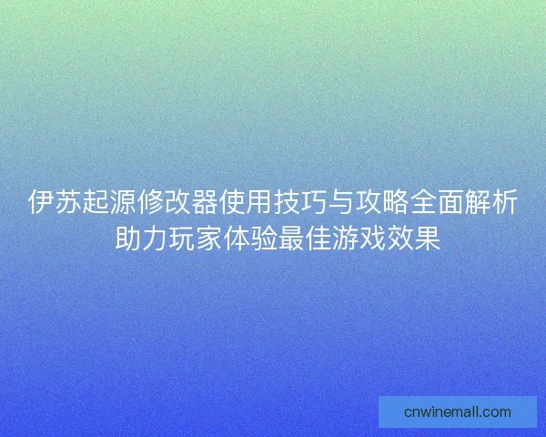 伊苏起源修改器使用技巧与攻略全面解析 助力玩家体验最佳游戏效果